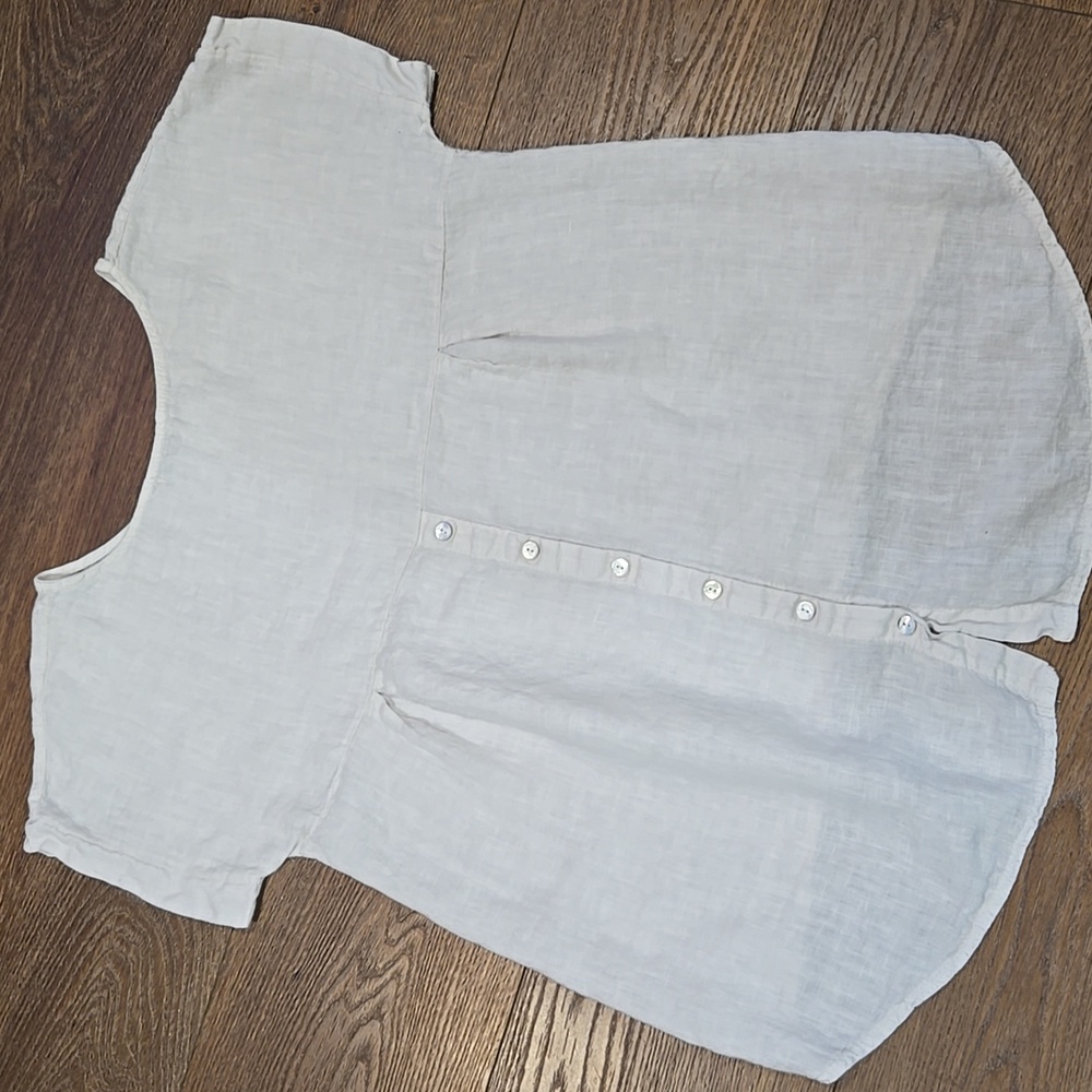TERZO MILLENNIO 100% LINEN HI LOW TUNIC.  SIZE LARGE.   #7601 - Picture 9 of 10